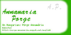 annamaria porge business card