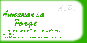 annamaria porge business card